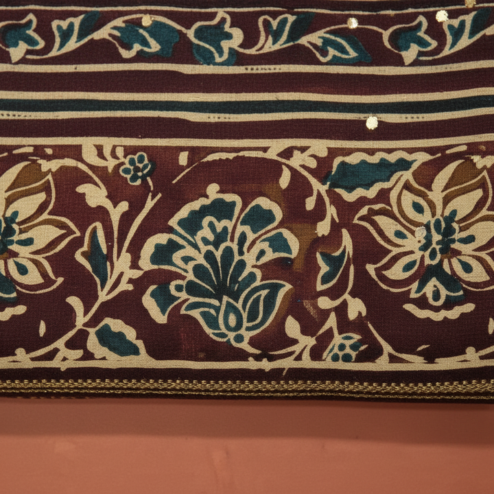 KUBERAN MAROON MAL COTTON PRINTED SAREE