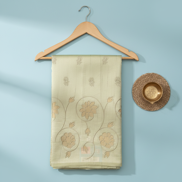 KUBERAN PASTEL GREEN COTTON SAREE