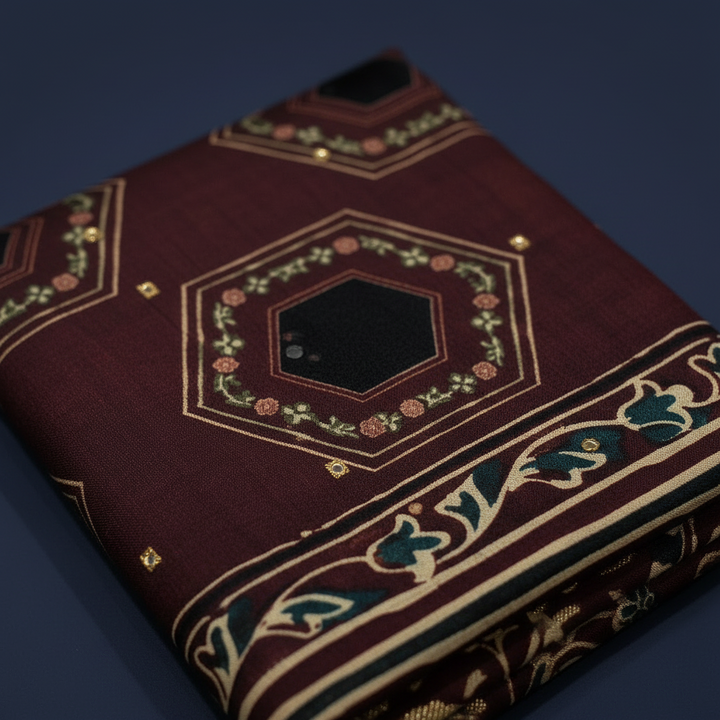 KUBERAN MAROON MAL COTTON PRINTED SAREE