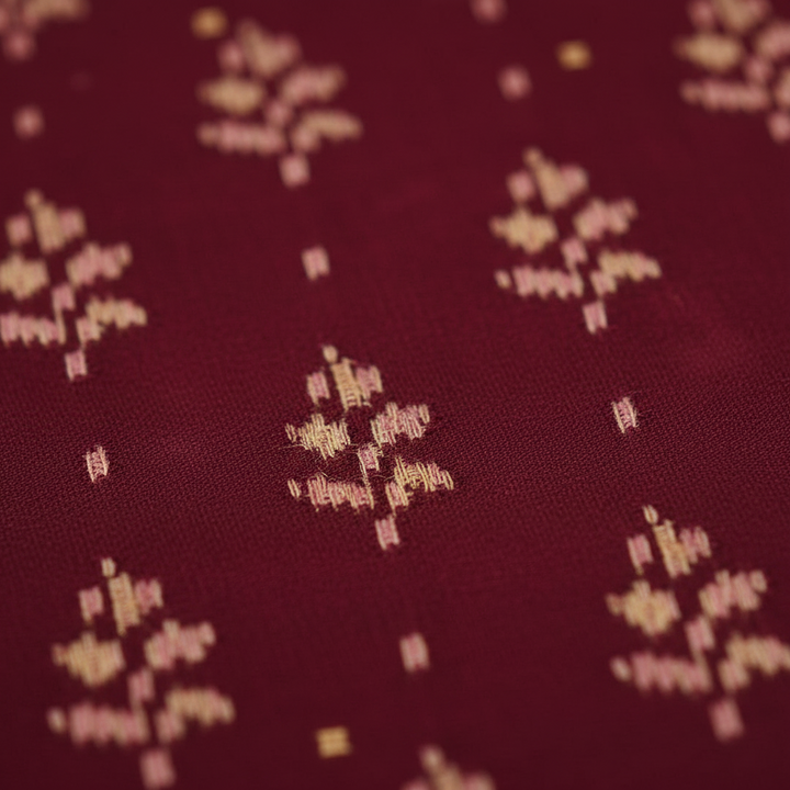 KUBERAN RED MAL COTTON PRINTED SAREE