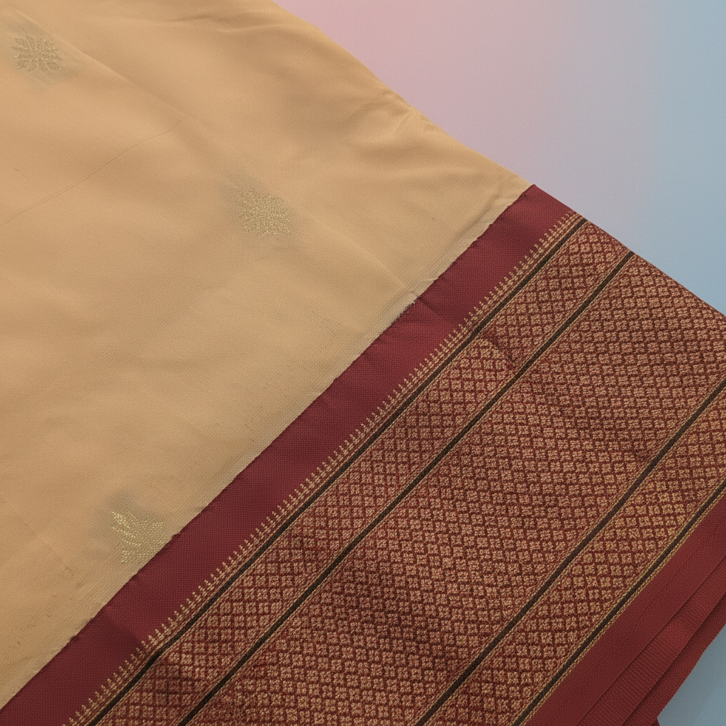 KUBERAN CREAM PEACH PAITHANI SILK SAREE
