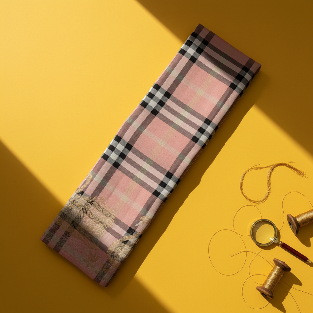Kuberan Blush Pink Heritage Tartan Check with Scattered Gold Zari Floral Buttas & Self-Colour Pink Zari Border  Kanchipuram Silk Saree