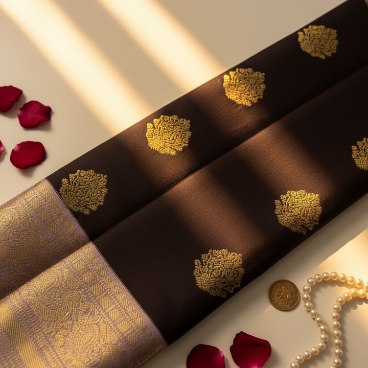 Kuberan grape wine Kanchipuram Pure Silk Saree