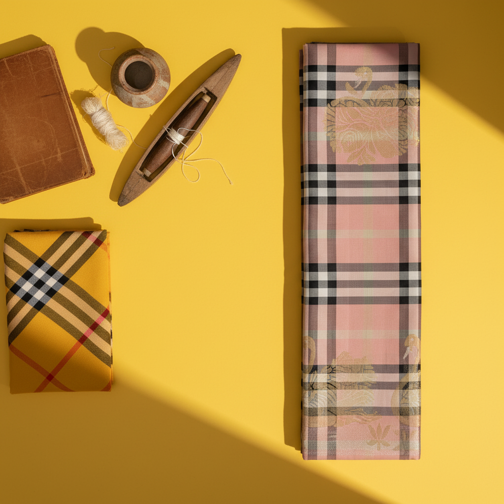 Kuberan Blush Pink Heritage Tartan Check with Scattered Gold Zari Floral Buttas & Self-Colour Pink Zari Border  Kanchipuram Silk Saree