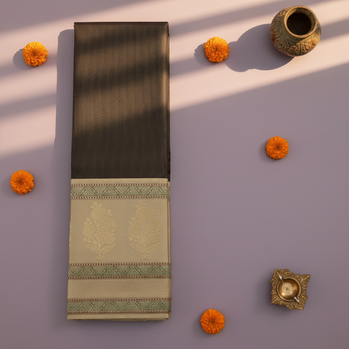 Kuberan Brown Kanchipuram Silk Saree