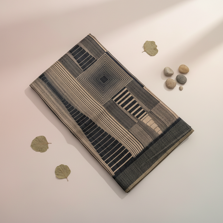 KUBERAN GREEN SEMI TUSSAR SILK SAREE