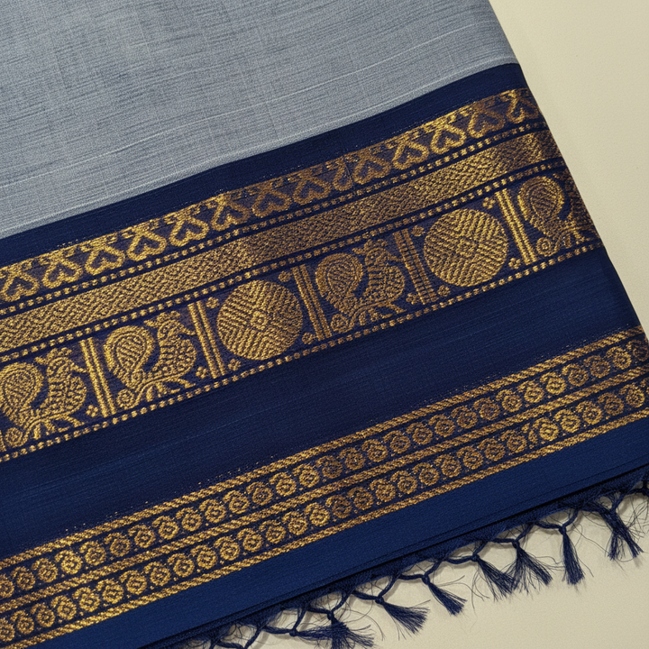 KUBERAN GREY COTTON SAREE