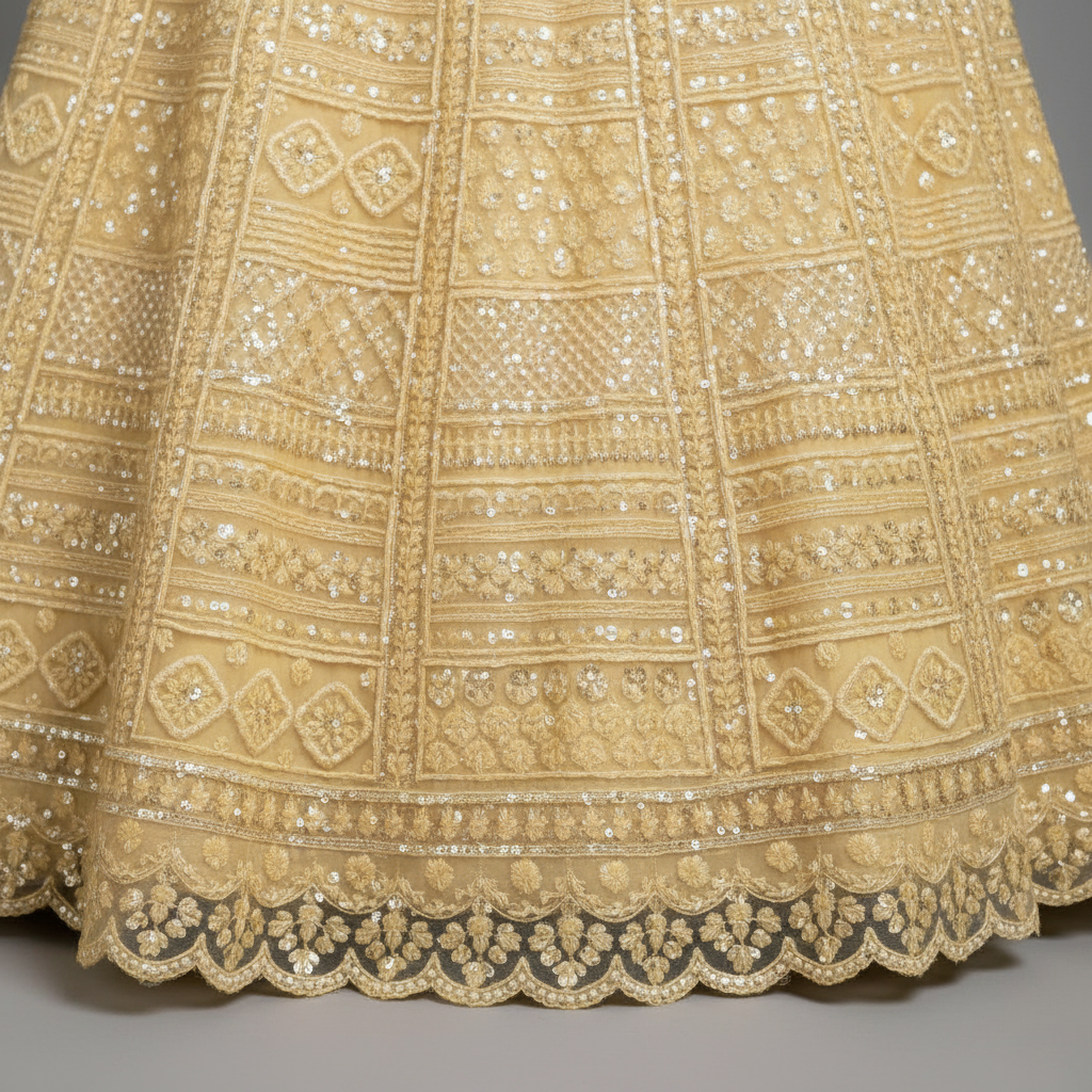 KUBERAN UNSTITCHED YELLOW LEHENGA