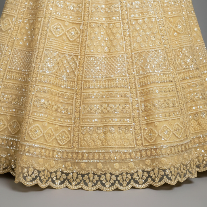KUBERAN UNSTITCHED YELLOW LEHENGA