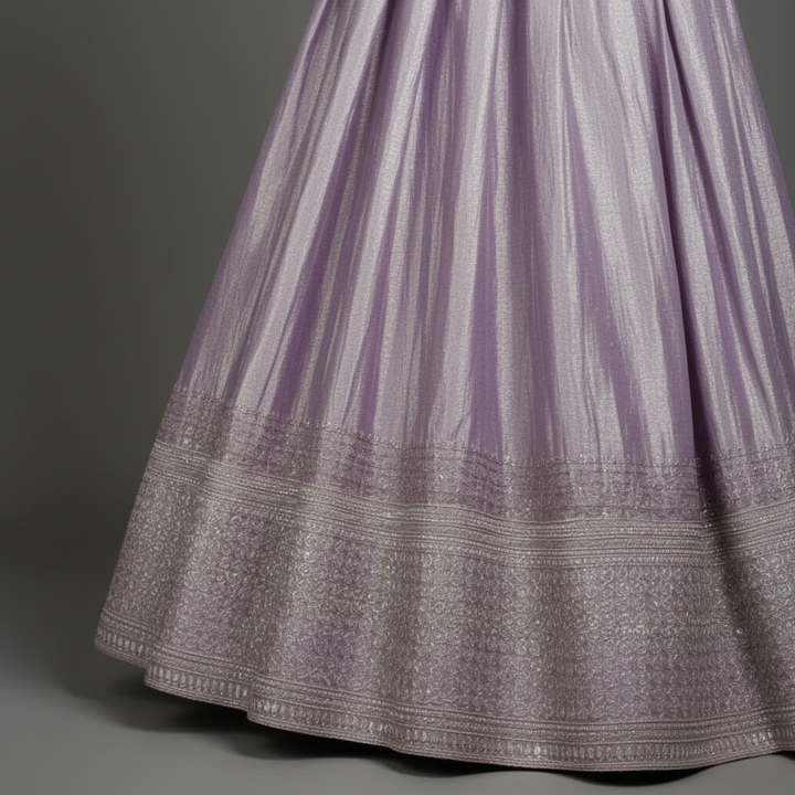 KUBERAN LAVENDER UNSTITCHED TRADITIONAL LEHENGA