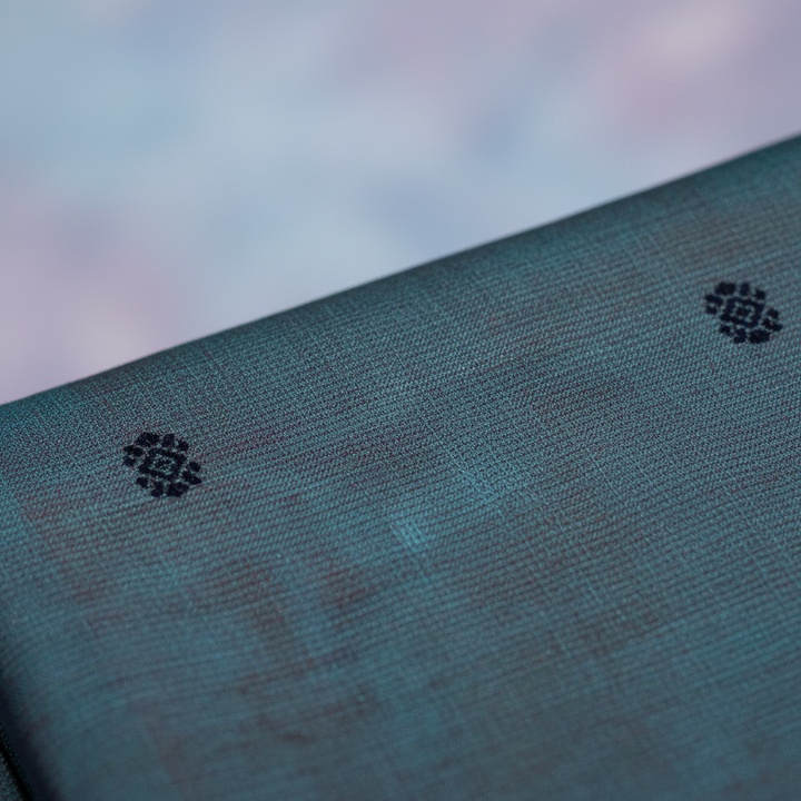 KUBERAN SLATE BLUE COTTON SAREE