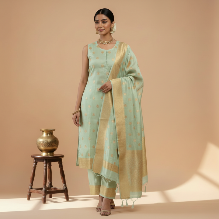 Kuberan Pista Green Salwar Kameez