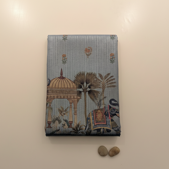 KUBERAN GREYISH BLUE LINEN COTTON