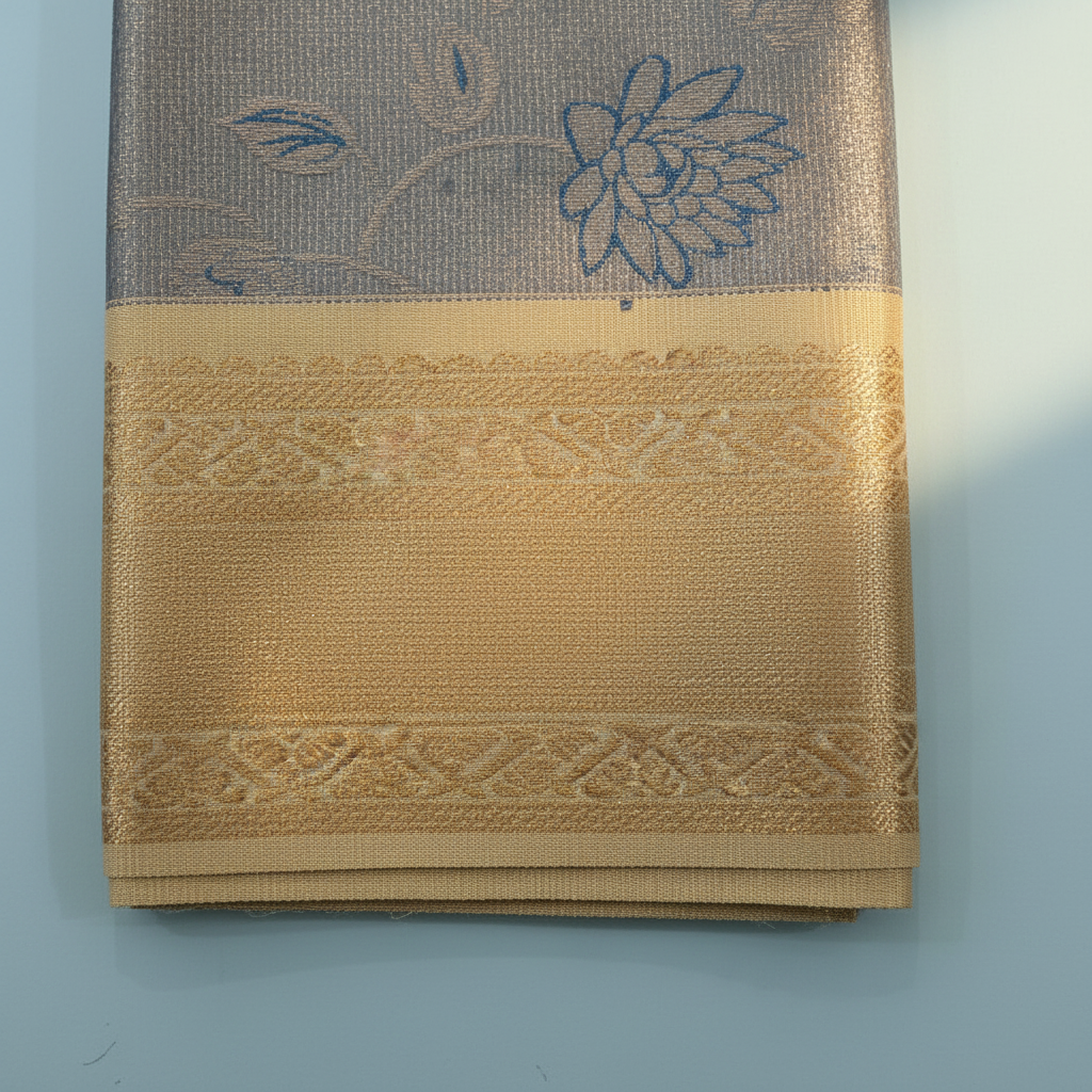 KUBERAN BLUE SEMI SILK SAREE