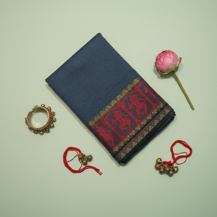 KUBERAN BLUE COTTON DANCE PRACTICE SAREE