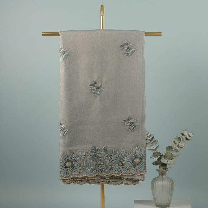 KUBERAN PALE BLUE ORGANZA SAREE