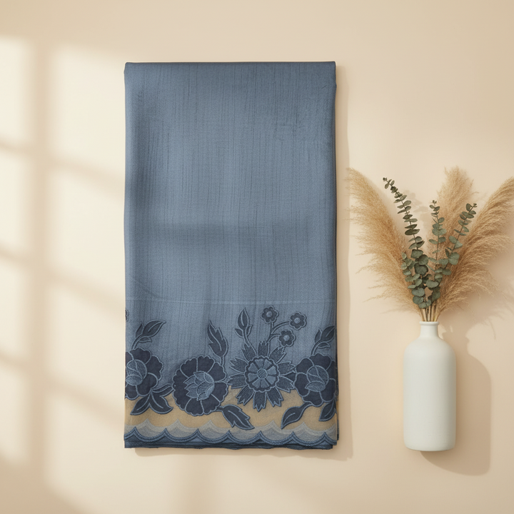 KUBERAN BLUE SEMI TUSSAR SILK SAREE