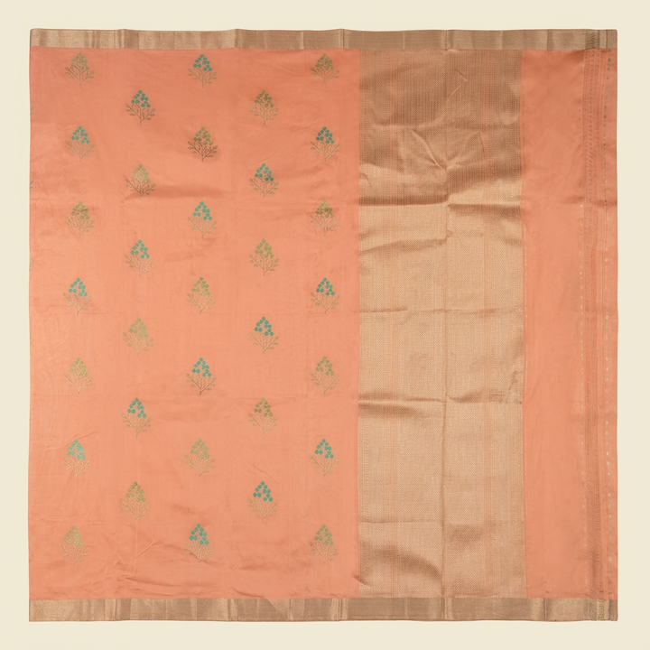 Kuberan peach pink Pure Banarasi Silk Saree