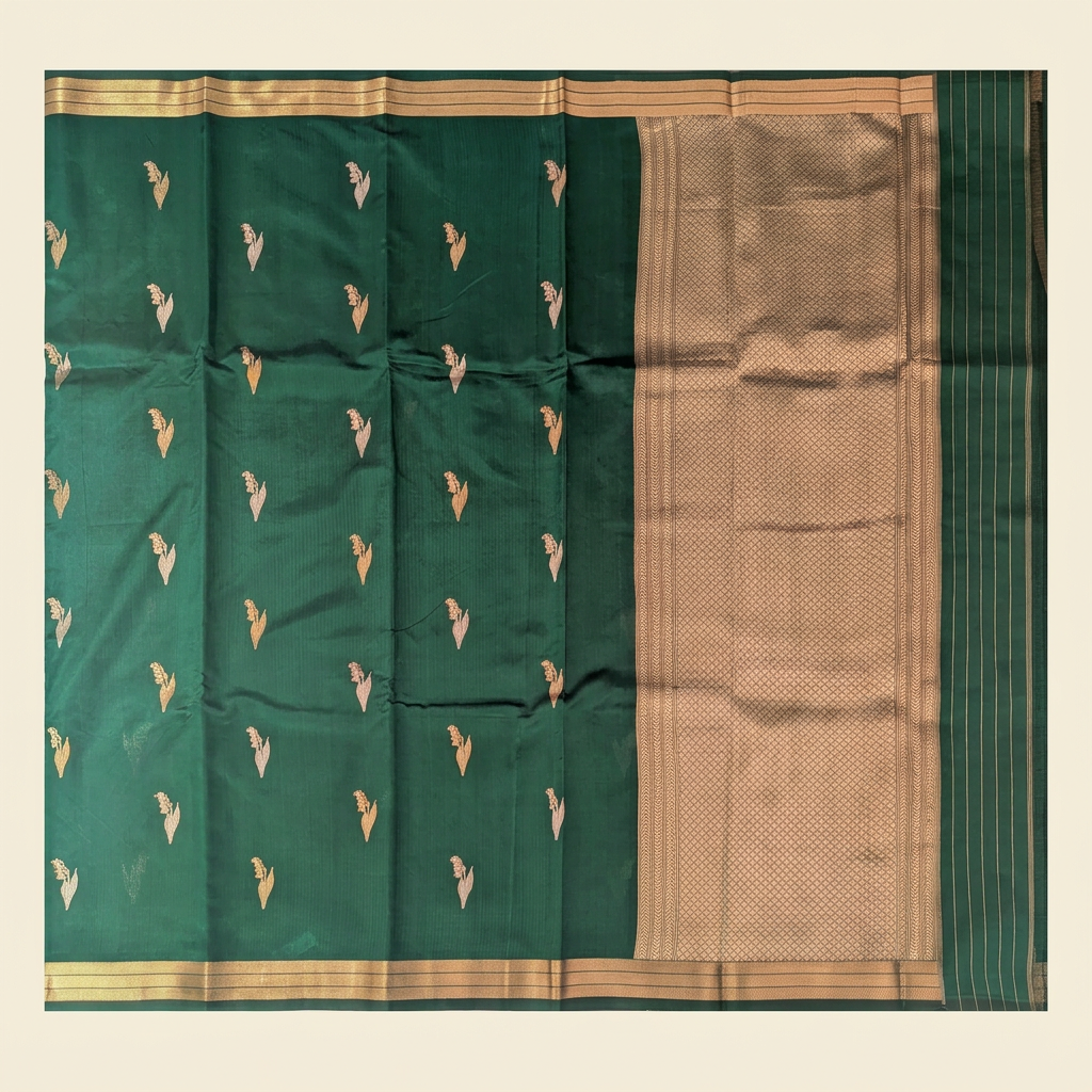Kuberan Green Pure Banarasi Silk Saree