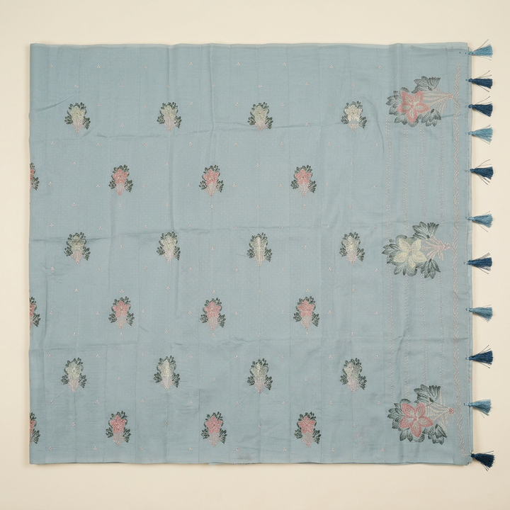KUBERAN BLUE RAW SILK SAREE
