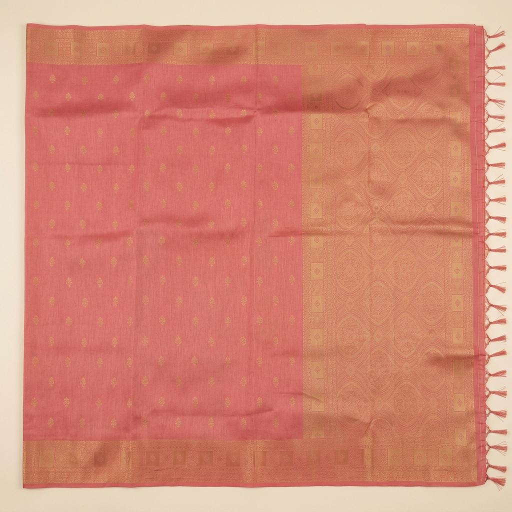 KUBERAN PINK RAW SILK SAREE