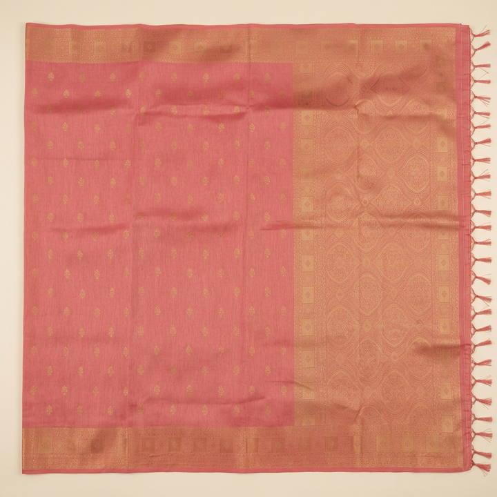 KUBERAN PINK RAW SILK SAREE