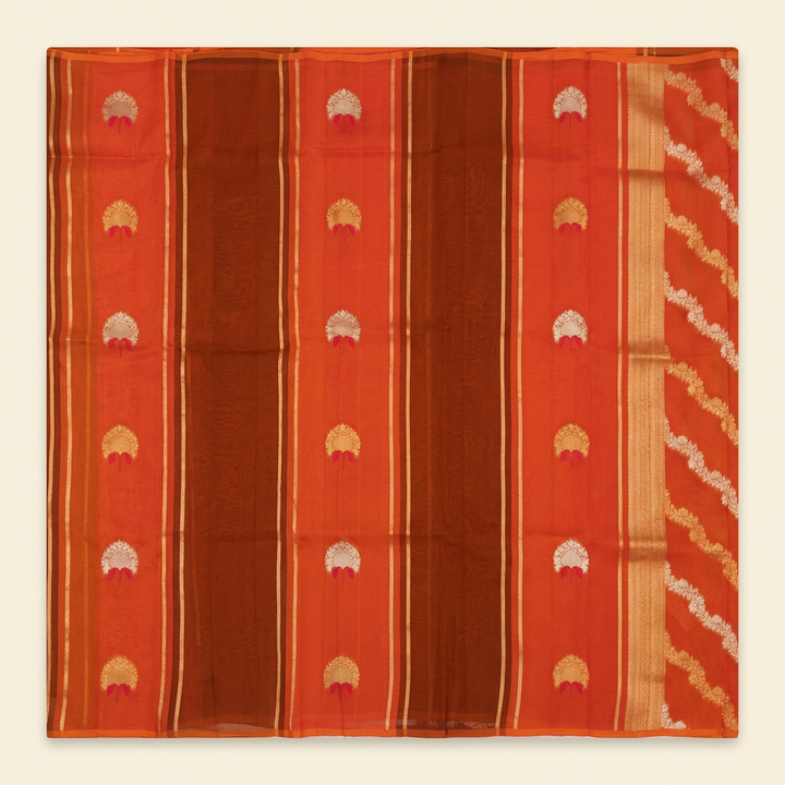Kuberan Orange Chiffon Saree