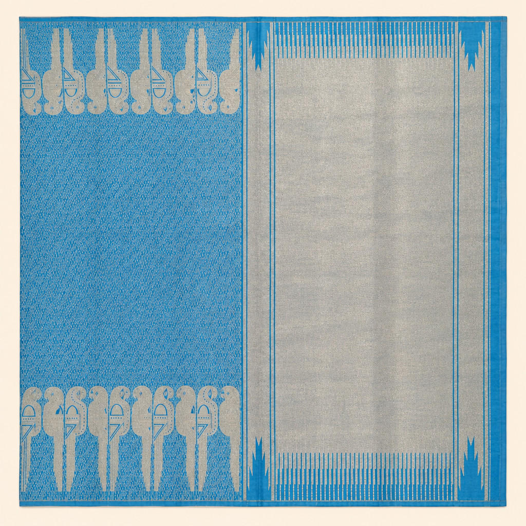 KUBERAN BLUE PURE SILK SAREE