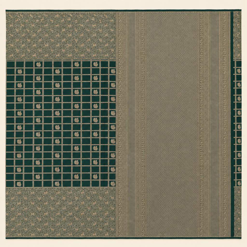 KUBERAN GREEN PURE SILK SAREE