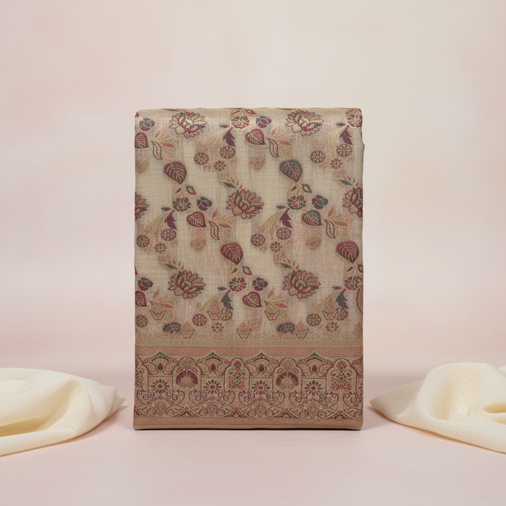 KUBERAN MEENAKARI IVORY COTTON SAREE