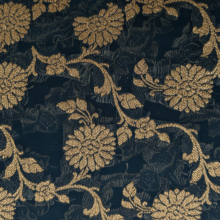 KUBERAN BLUE BANARASI KHADDI GEORGETTE SAREE
