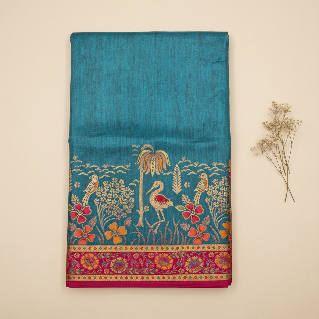 KUBERAN BLUE  PASHMINA FANCY SAREE