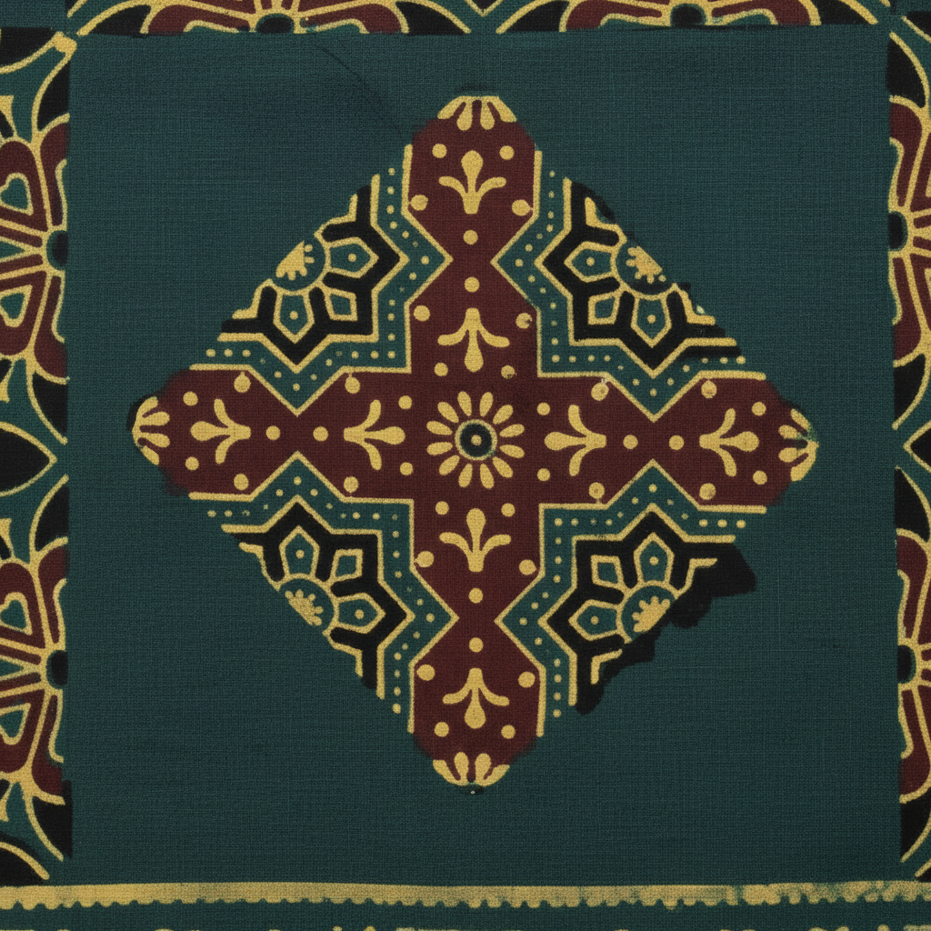 KUBERAN PALE GREEN AJRAKH PRINT SAREE