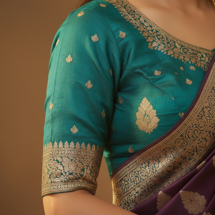 Kuberan Purple & Teal Half Saree