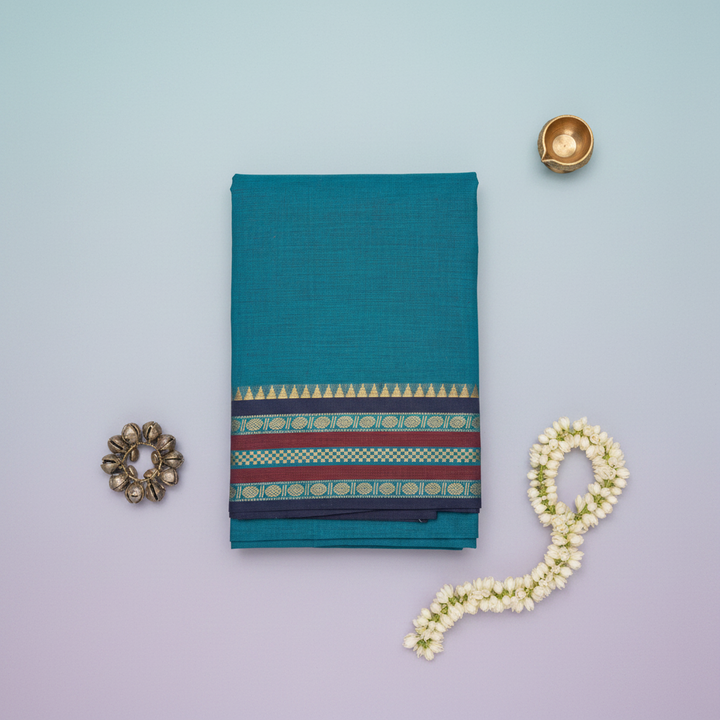 KUBERAN BLUE COTTON DANCE PRACTICE SAREE