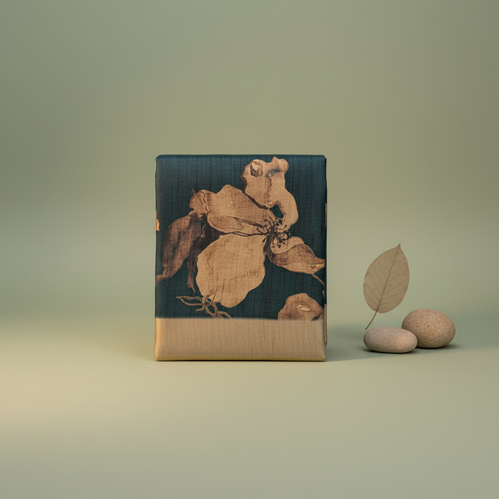 KUBERAN CARBON BLUE SEMI TUSSAR SILK SAREE