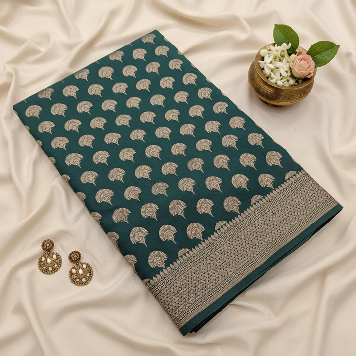 KUBERAN GREEN PURE BANARASI SILK SAREE
