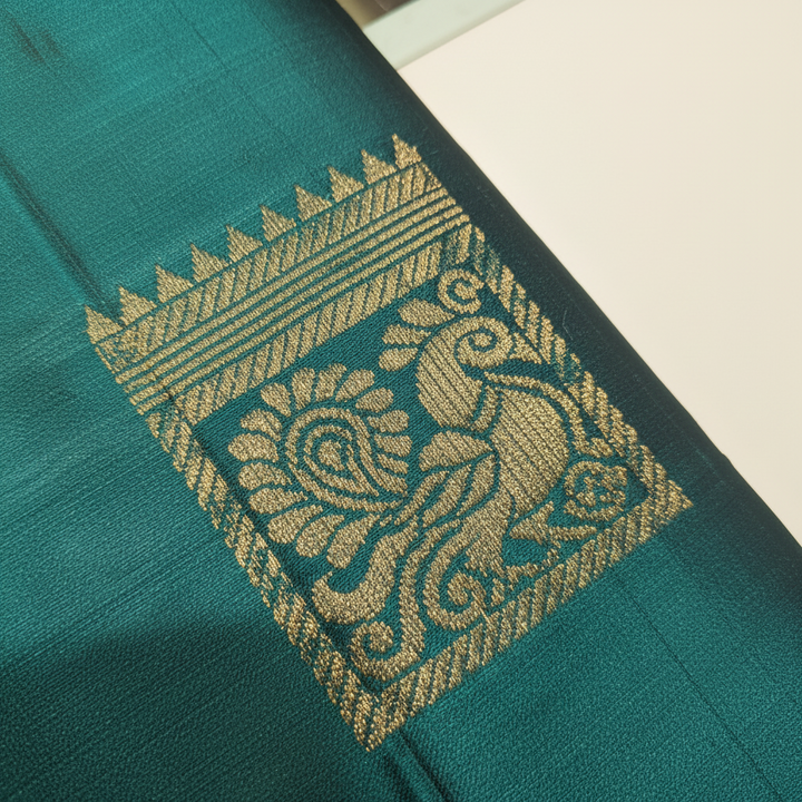 KUBERAN DARK GREEN WITH MAROON PURE SOFT SILK SAREE