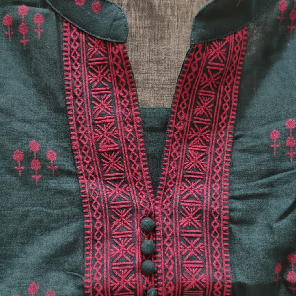 KUBERAN TEAL GREEN KURTHI