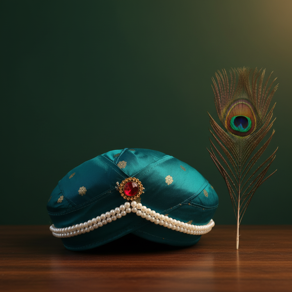 Kuberan Mysore Petta - Teal Silk Groom's Turban