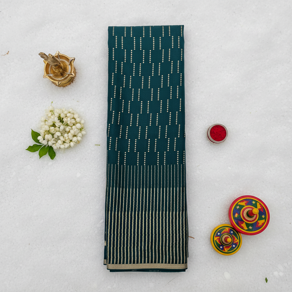 kuberan Teal Mysore Silk Saree