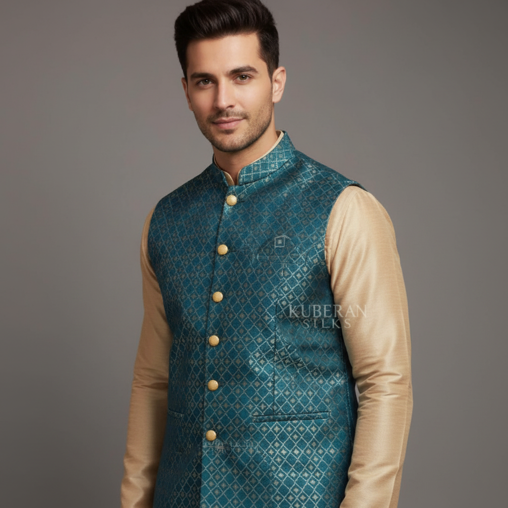 Teal Nehru Jacket 2000x2000