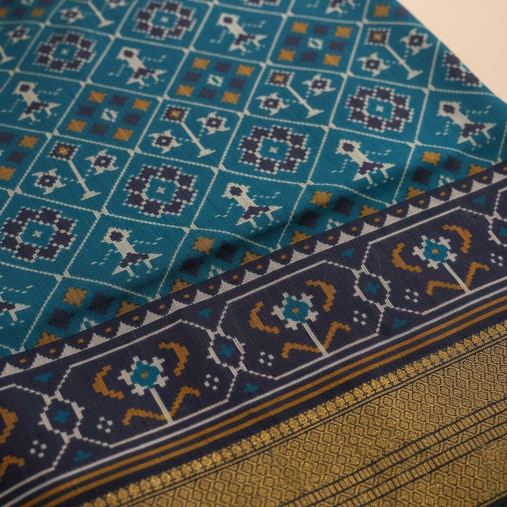 KUBERAN BLUE SEMI POCHAMPALLY SILK SAREE