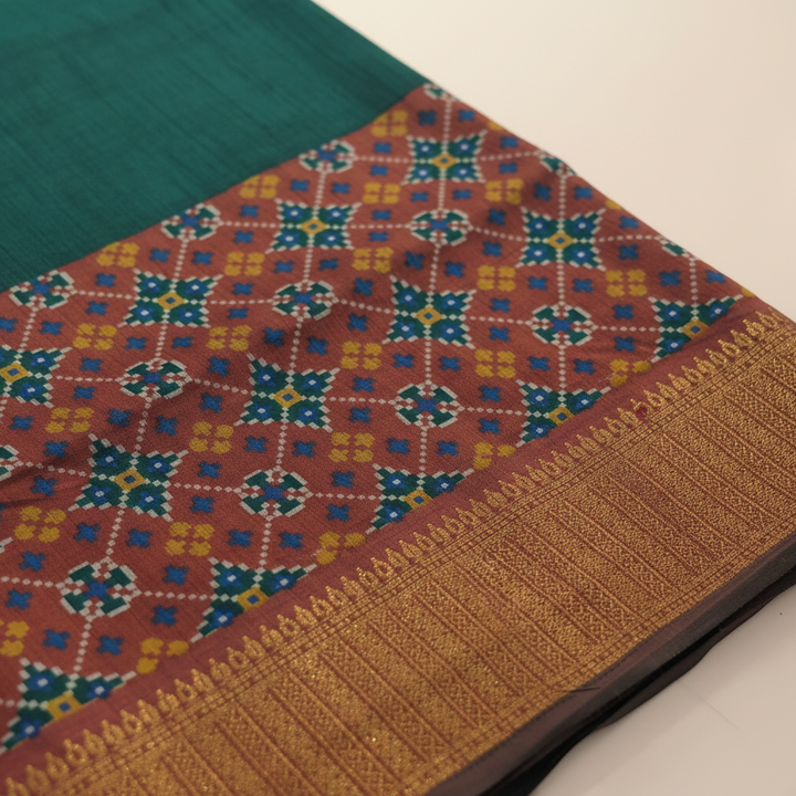 KUBERAN GREEN SEMI POCHAMPALLY SILK SAREE