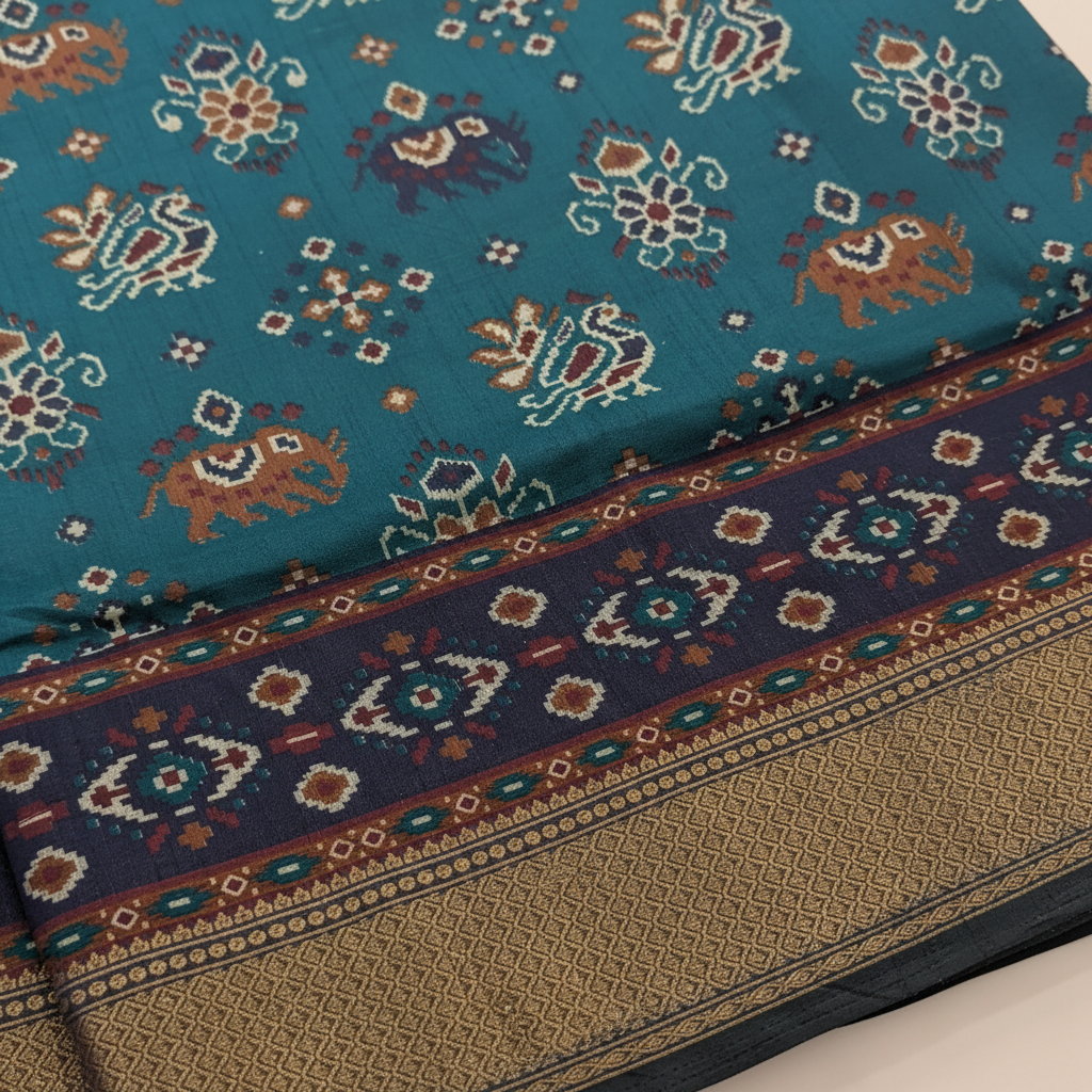 KUBERAN BLUE SEMI POCHAMPALLY SILK SAREE