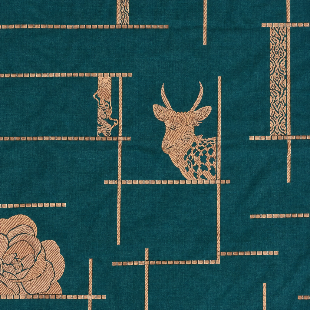 KUBERAN RAMA GREEN PURE BANARASI HANDLOOM SAREE