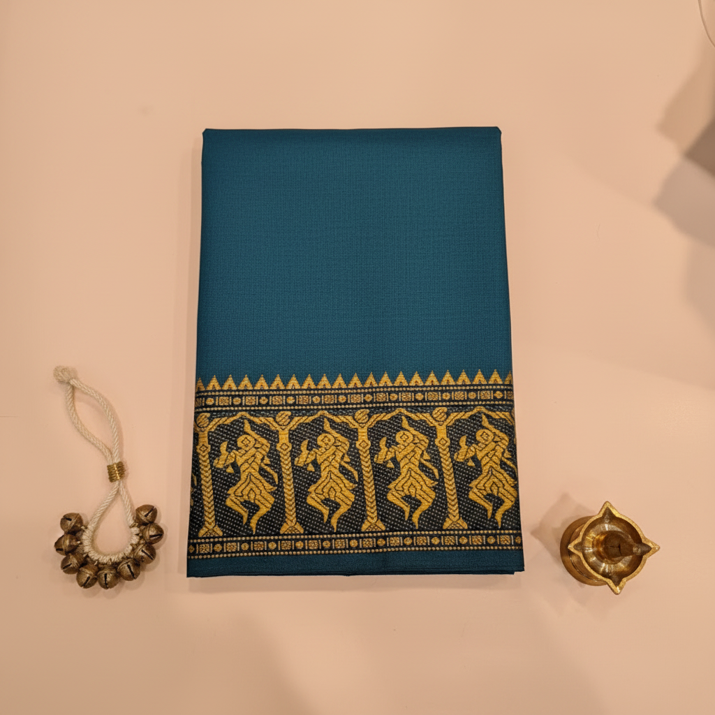 KUBERAN MIST BLUE COTTON DANCE PRACTICE SAREE