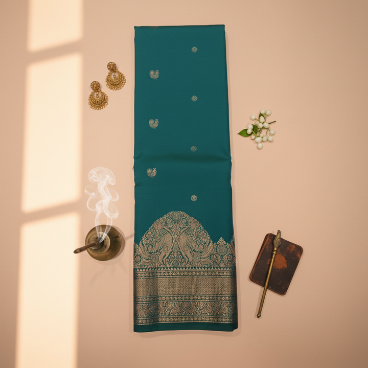 Teal saree resized to 2000x2000