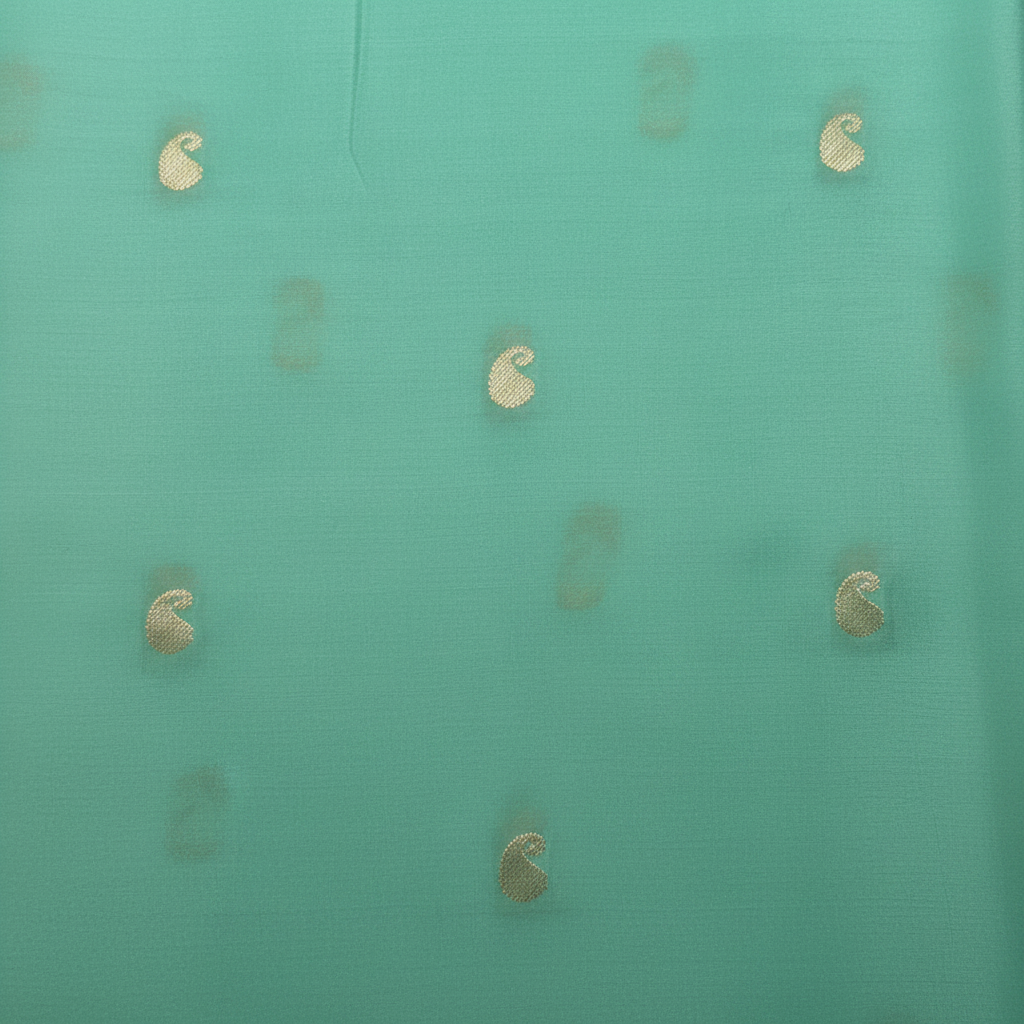 KUBERAN TEAL GREEN MYSORE CREPE SILK SAREE