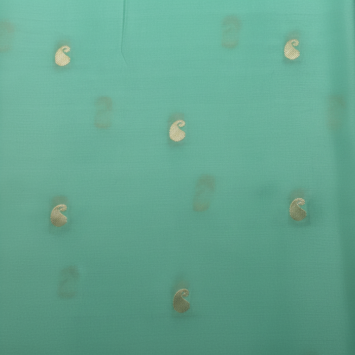 KUBERAN TEAL GREEN MYSORE CREPE SILK SAREE